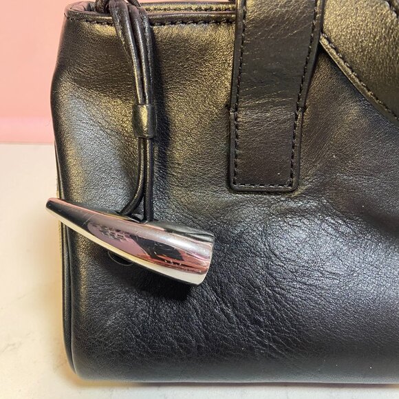 Burberry Horn Toggle Collection Handbag – House Check & Black Leather - Picture 5 of 11